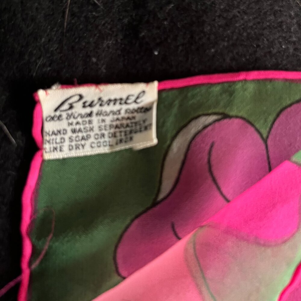 Burmel Sheer Rectangular Pink Floral Scarf 42” x 13” - Picture 3 of 7